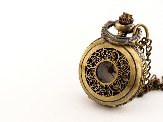 Zegarek na łańcuszku - Listki (golden) Drobiny Czasu