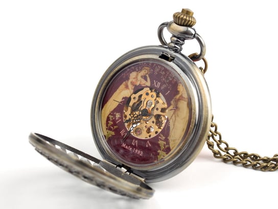 Zegarek na łańcuszku Pajęczynka z kobietami, złoty Drobiny Czasu