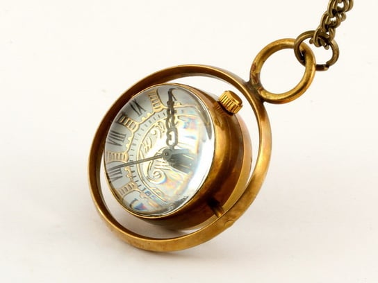Zegarek na łańcuszku Pierścienie saturna, złoty Drobiny Czasu
