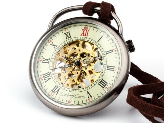 Zegarek na łańcuszku Podróżnik w czasie II, srebrny Drobiny Czasu