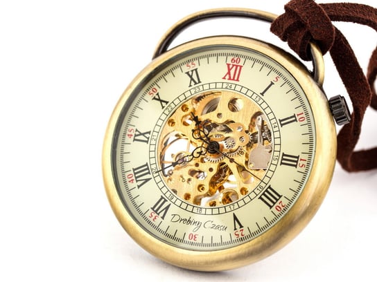 Zegarek na łańcuszku Podróżnik w czasie II, złoty Drobiny Czasu