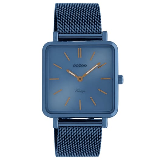 Zegarek na rękę Oozoo ciemnoniebieski ze stali nierdzewnej C20012 vintage analogowy zegarek kwarcowy UOC20012 Oozoo