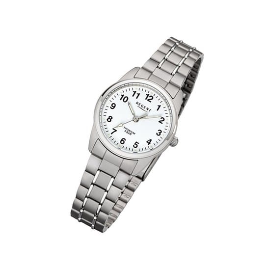 Zegarek na rękę Regent srebrnoszary damski analogowy zegarek F-1085 z tytanu URF1085 Regent