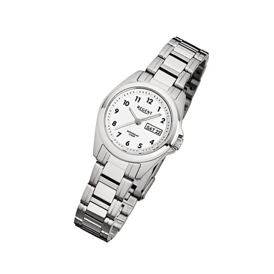 Zegarek na rękę Regent srebrny F-519 damski analogowy zegarek kwarcowy URF519 Regent