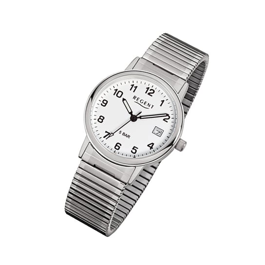 Zegarek na rękę Regent srebrny F-705 męski analogowy zegarek kwarcowy URF705 Regent