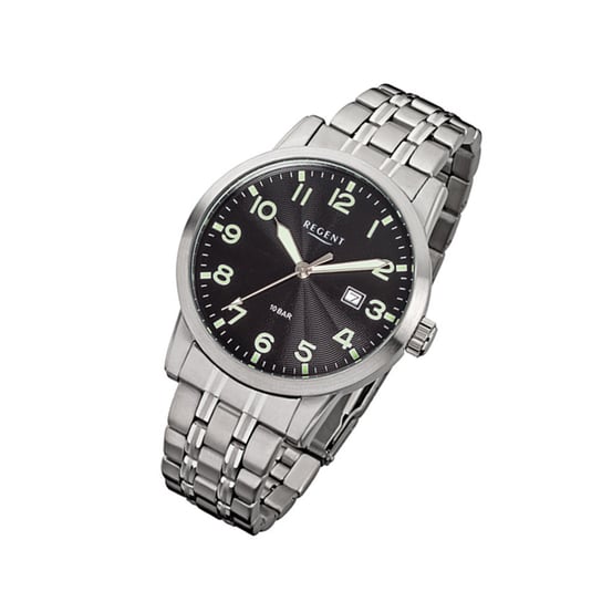 Zegarek na rękę Regent srebrny F-772 męski analogowy zegarek kwarcowy URF772 Regent