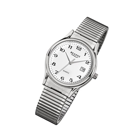 Zegarek na rękę Regent srebrny F-874 męski analogowy zegarek kwarcowy URF874 Regent
