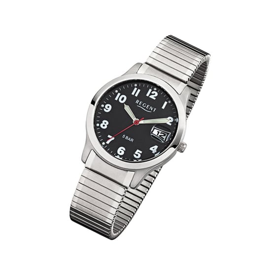 Zegarek na rękę Regent srebrny F-895 męski analogowy zegarek kwarcowy URF895 Regent
