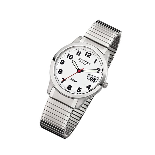 Zegarek na rękę Regent srebrny F-897 męski analogowy zegarek kwarcowy URF897 Regent