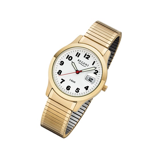 Zegarek na rękę Regent złoty F-1017 męski analogowy zegarek kwarcowy URF1017 Regent