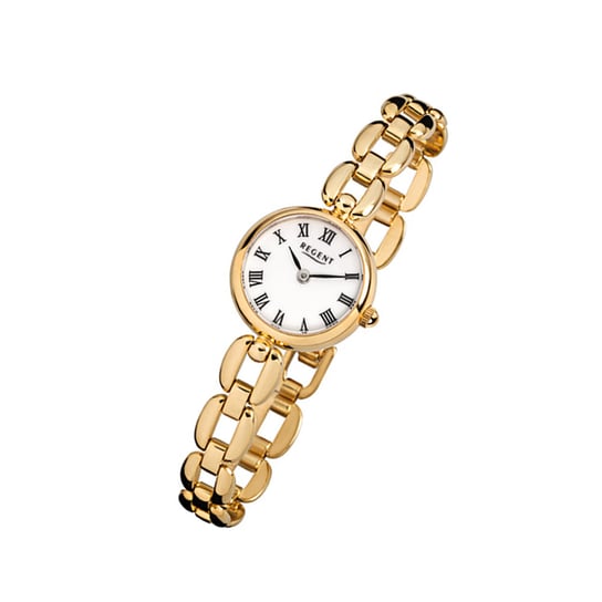 Zegarek na rękę Regent złoty F-803 damski analogowy zegarek kwarcowy URF803 Regent