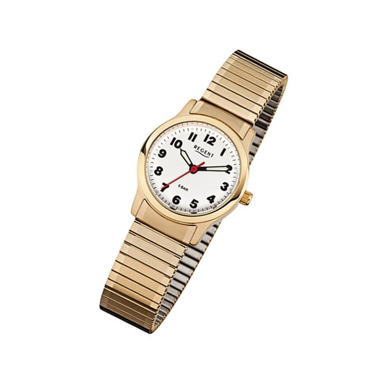 Zegarek na rękę Regent złoty F-896 damski analogowy zegarek kwarcowy URF896 Regent