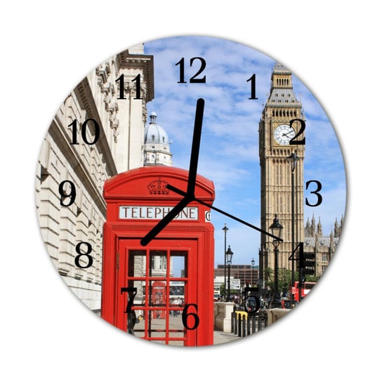 Zegarek na szkle na ścianę Okrągły Londyn Miasto Tulup