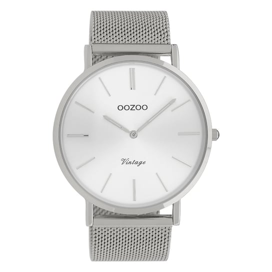 Zegarek Oozoo srebrny ze stali nierdzewnej C9904A Vintage Series męski analogowy zegarek kwarcowy UOC9904A Oozoo