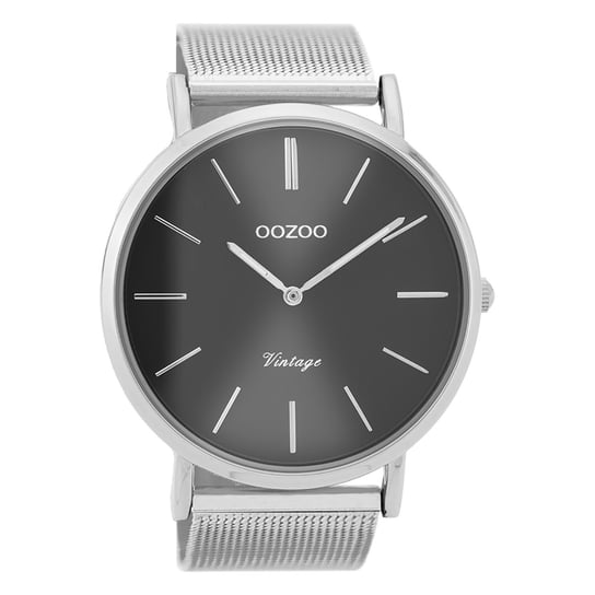 Zegarek Oozoo srebrny ze stali nierdzewnej C9936A Vintage Series męski analogowy zegarek kwarcowy UOC9936A Oozoo