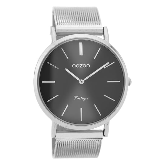Zegarek Oozoo srebrny ze stali nierdzewnej C9937A Vintage Series męski analogowy zegarek kwarcowy UOC9937A Oozoo