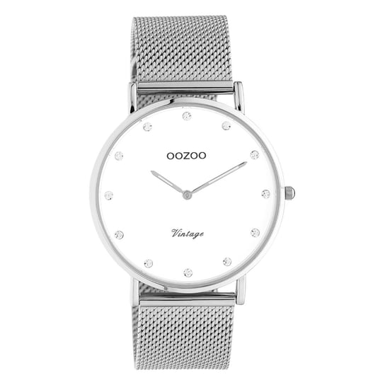 Zegarek Oozoo Srebrny zegarek ze stali nierdzewnej C20235 Vintage Series unisex analogowy zegarek kwarcowy UOC20235 Oozoo