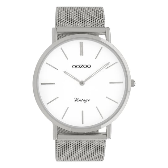 Zegarek Oozoo srebrny zegarek ze stali nierdzewnej C9900A Vintage Series męski analogowy zegarek kwarcowy UOC9900A Oozoo