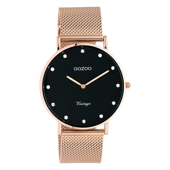 Zegarek Oozoo w kolorze różowego złota ze stali nierdzewnej C20239 Vintage Series unisex analogowy zegarek kwarcowy UOC20239 Oozoo