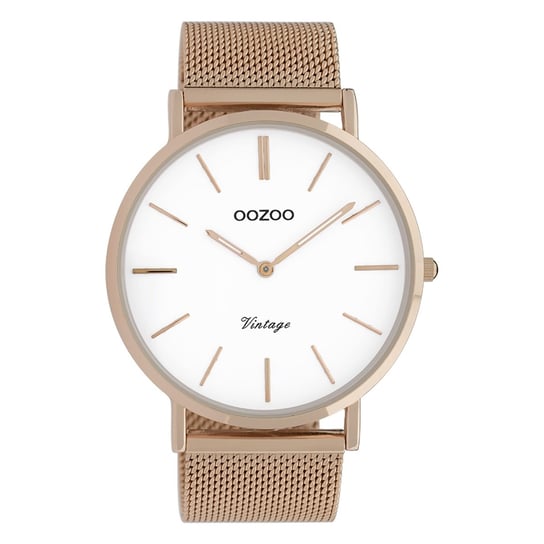 Zegarek Oozoo w kolorze różowego złota ze stali nierdzewnej C9916A Vintage Series męski analogowy zegarek kwarcowy UOC9916A Oozoo