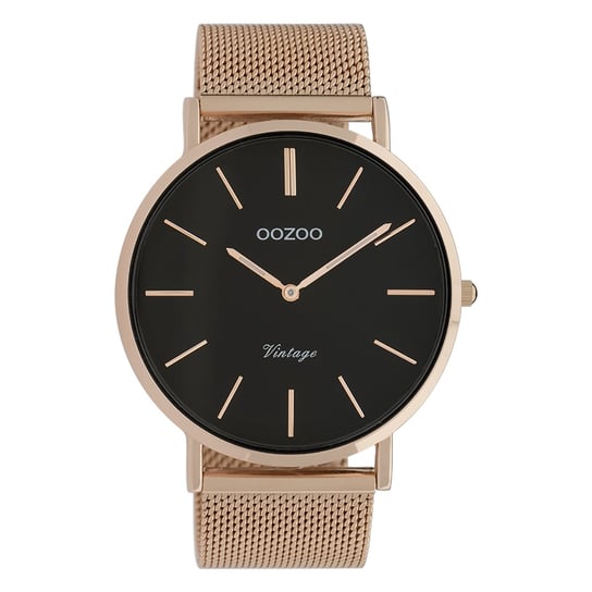 Zegarek Oozoo w kolorze różowego złota ze stali nierdzewnej C9924A Vintage Series damski analogowy zegarek kwarcowy UOC9924A Oozoo