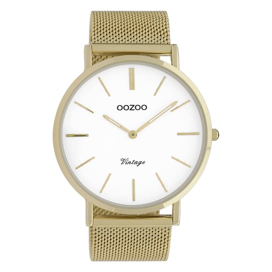 Zegarek Oozoo złoty stal nierdzewna C9908A Vintage Series męski analogowy zegarek kwarcowy UOC9908A Oozoo