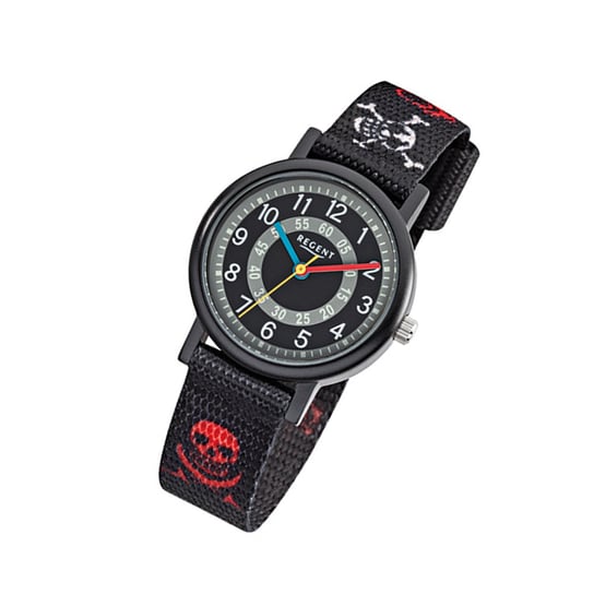 Zegarek Regent czarny czerwony biały F-950 dziecięcy analogowy zegarek kwarcowy URF950 Regent