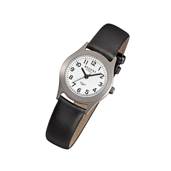Zegarek Regent czarny F-871 damski analogowy zegarek tytanowy URF871 Regent