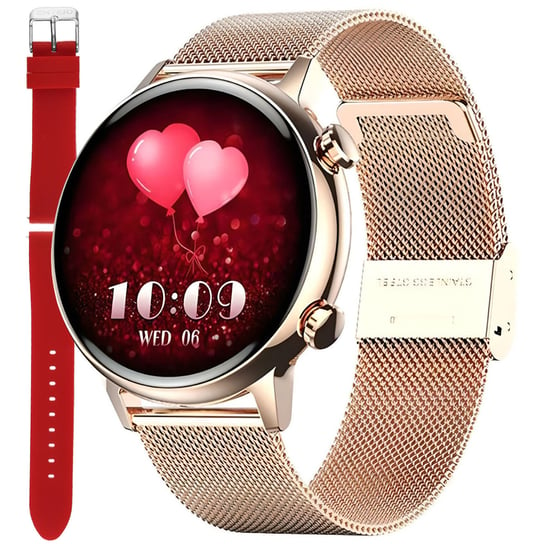 Zegarek Smartwatch Damski Enter SAT.110.1410.535-SET różowe złoto pasek bransoleta zestaw Inna marka