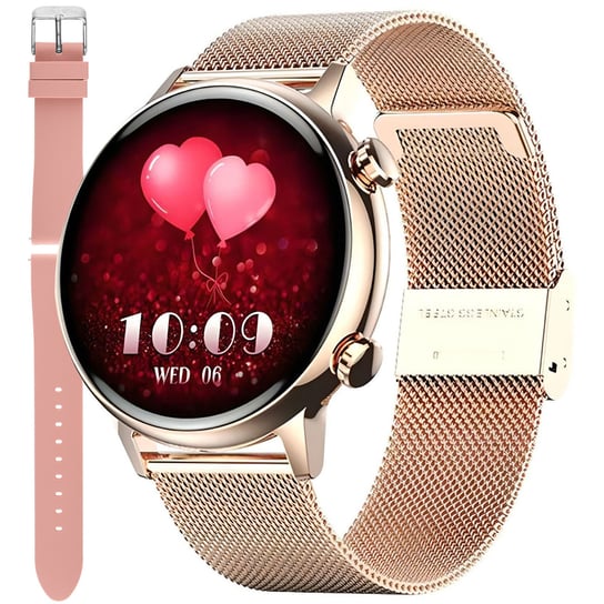 Zegarek Smartwatch Damski Enter SAT.110.1410.539-SET różowe złoto pasek bransoleta zestaw Inna marka
