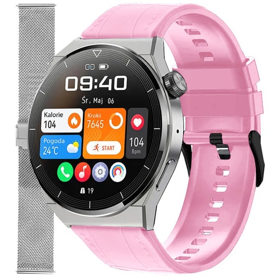Zegarek Smartwatch Damski Enter SAT.111.239.1411-SET różowy pasek bransoleta Inna marka