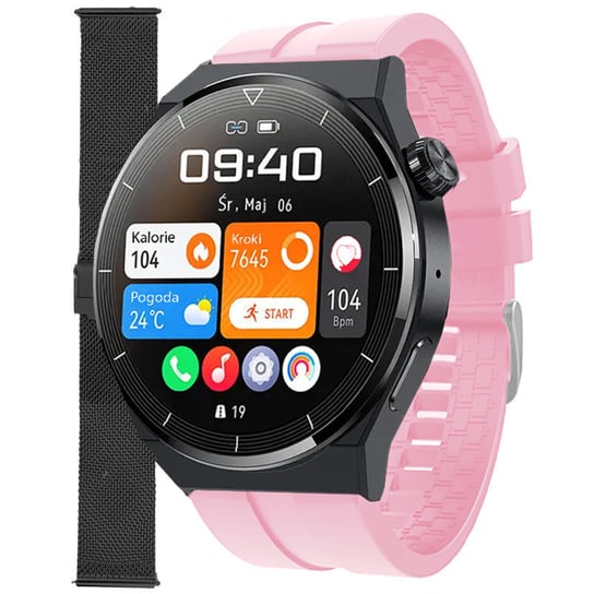 Zegarek Smartwatch Damski Enter SAT.14.5319.144-SET różowy pasek bransoleta Inna marka