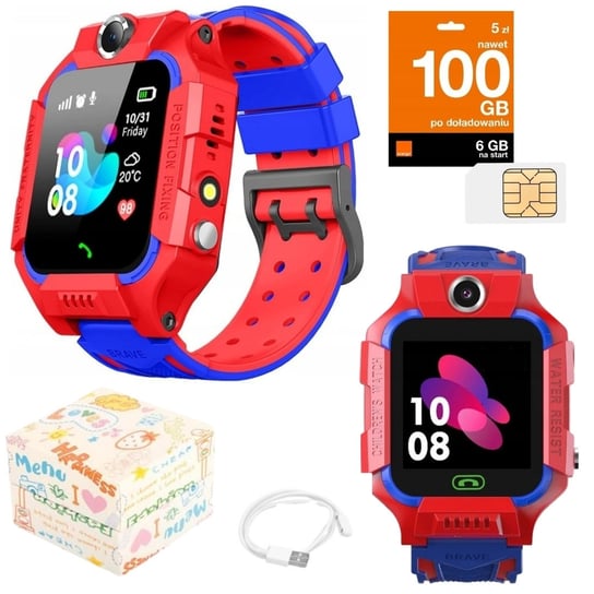 Zegarek Smartwatch dla dzieci, Q19, Lokalizator, LBS, Karta SIM, Czerwony ZeeTech