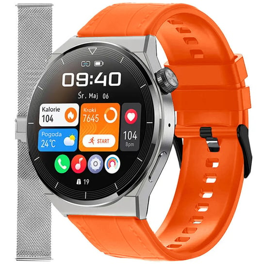 Zegarek Smartwatch Enter SAT.111.238.1411-SET pomarańczowy pasek bransoleta Inna marka