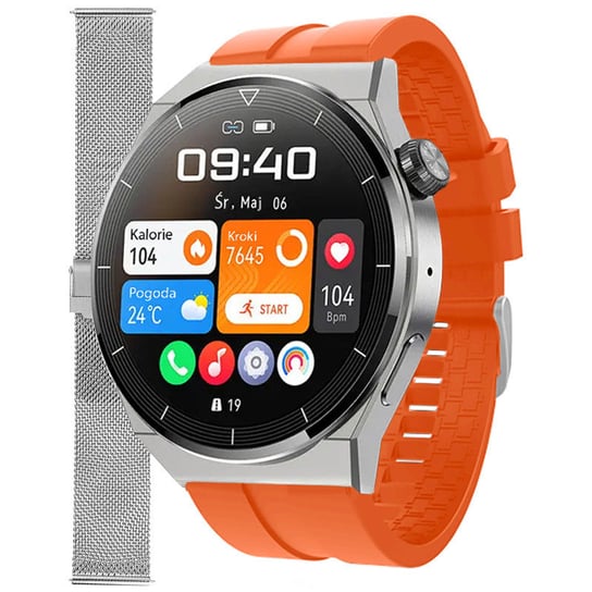Zegarek Smartwatch Enter SAT.111.538.1411-SET pomarańczowy pasek bransoleta Inna marka