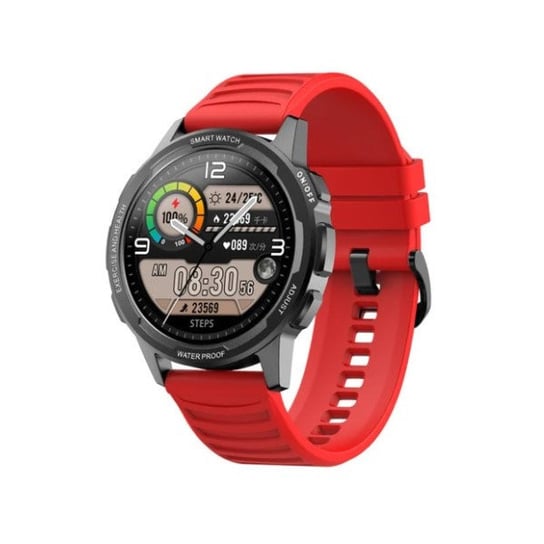 Zegarek Sportowy Smartwatch Senbono X28 Czerwony Full Hd 360X360, Pomiar Spo2, Metalowa Koperta Senbono