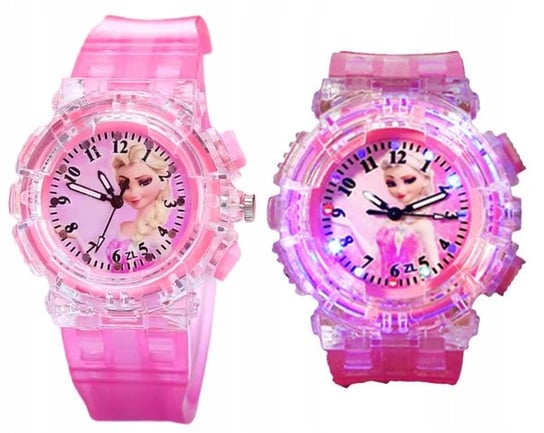 Zegarek Świecący Frozen Dla Dziewczynki Dziecka Dzieci Elsa Led Kraina Lodu Jelly Pens