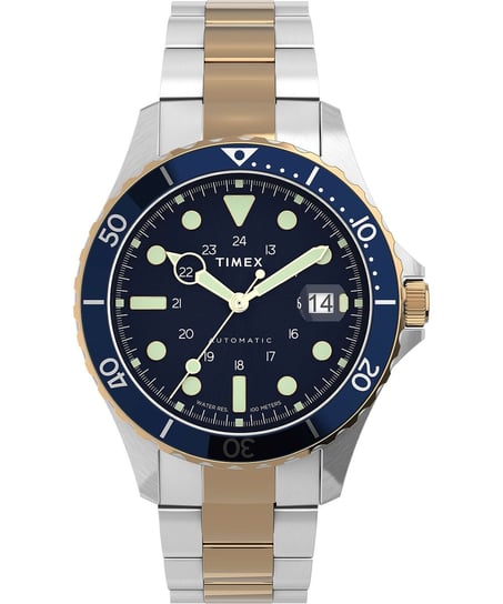 Zegarek Timex Tw2U83500 Męski Srebrno–Złoty Automatyczny Timex