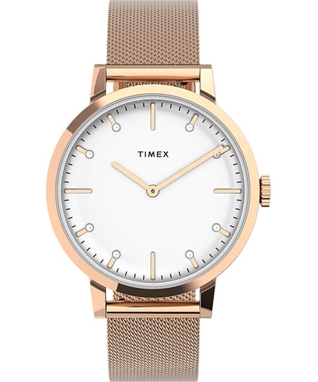 Zegarek Timex Tw2V37100 Damski Różowe Złoto Kwarcowy Timex