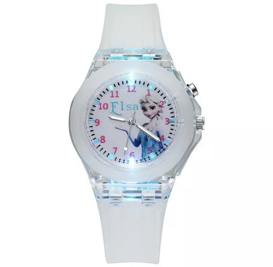 Zegarek z Elsą Kraina Lodu świecący elektryczny biały baterie w komplecie Inna marka