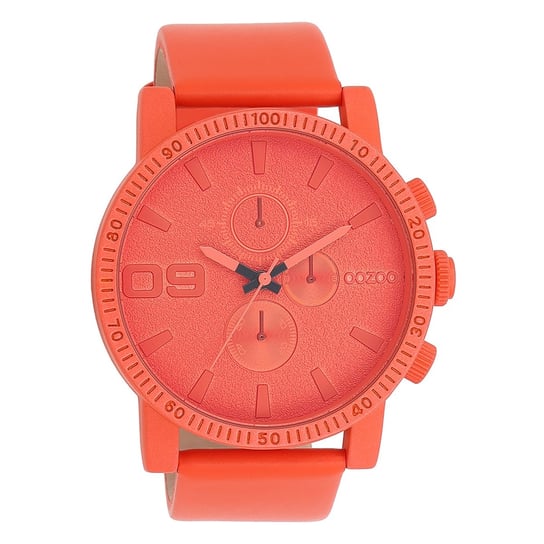 Zegarki unisex Oozoo Timepieces Zegarki analogowe Skórzane Czerwone Pomarańczowe UOC11219 Oozoo