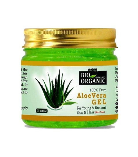 Żel aloesowy Aloe Vera, bio organic, do skóry i włosów, 400 ml, Indus Valley Indus Valley