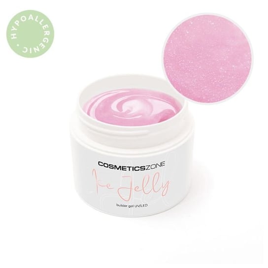 Żel budujący do paznokci UV LED galaretka ICE JELLY mlecznoróżowy z brokatem - Pink Mask Glitter 50ml Cosmetics Zone