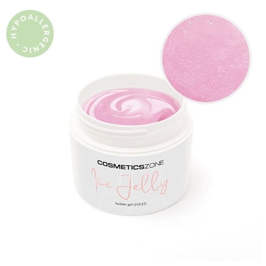 Żel budujący do paznokci UV LED galaretka ICE JELLY mlecznoróżowy z brokatem – Pink Mask Glitter 5ml Cosmetics Zone
