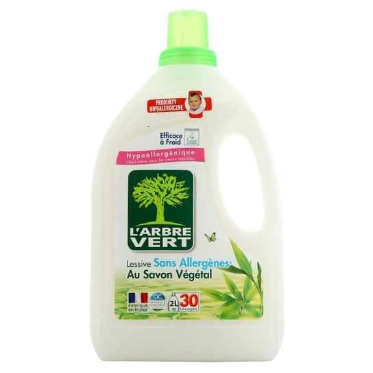 Żel do prania, Hipoalergiczny L'ARBRE VERT Lessive Au Savon Végétal, 2 l Larbre Vert