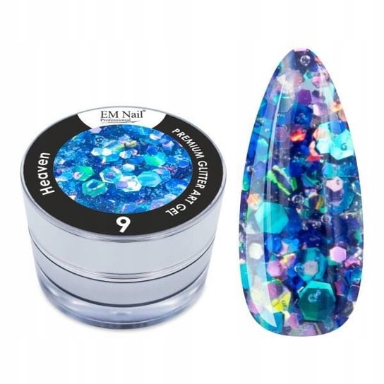 Żel do zdobień EM Nail Paint Premium Glitter Art Gel Heaven 9 Inna marka