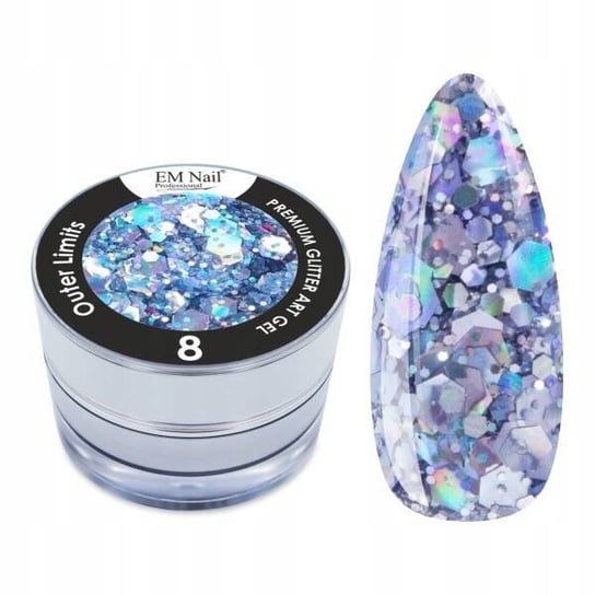 Żel do zdobień EM Nail Paint Premium Glitter Art Gel Outer Limits 8 SADOX