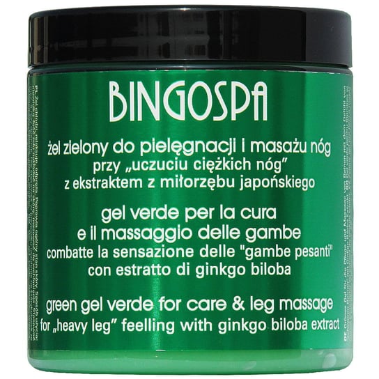 Żel zielony 250 g do masażu nóg z ekstraktem z miłorzębu japońskiego BINGOSPA BINGOSPA