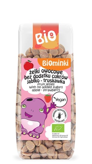Żelki Owocowe Bez Dodatku Cukrów Jabłko - Truskawka Bezglutenowe Bio 150 G - Biominki Biominki