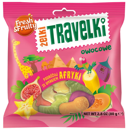 Żelki Travelki Smaki Afryki Fresh&Fruity 80g Wawel